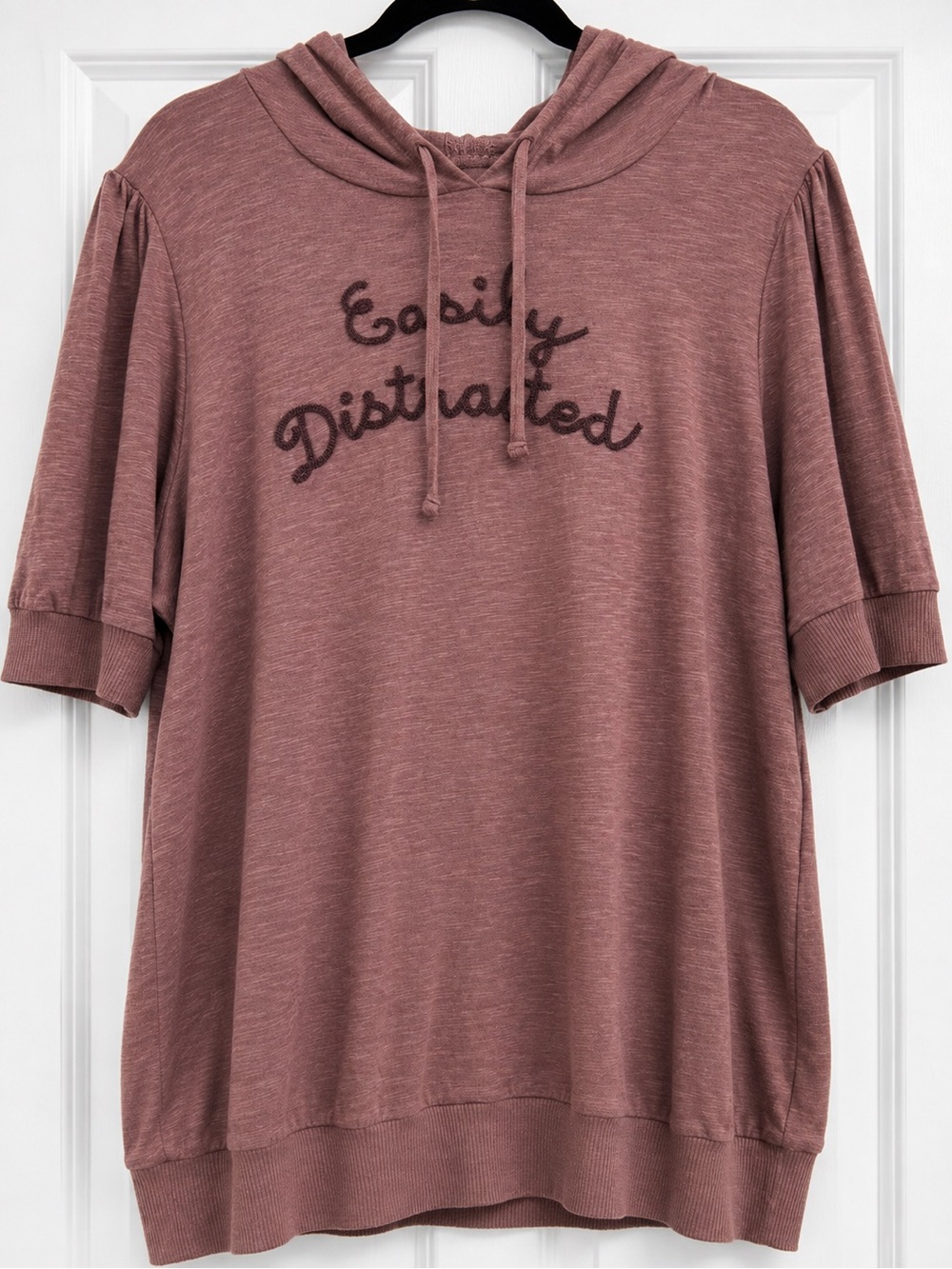 Torrid Super Soft “Easily Distracted” Short Sleeve Hoodie Top